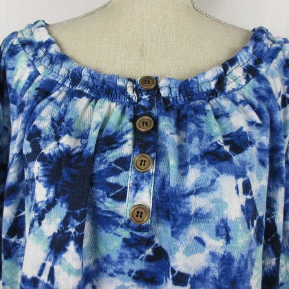 French Laundry Smocked Neck Tie Dye Top Size XL - Picture 4 of 6